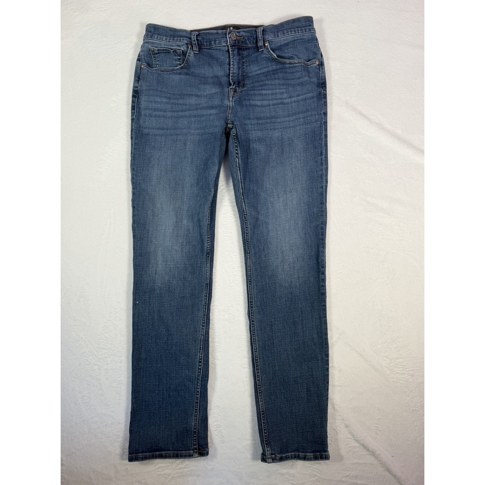 7 For All Mankind Slimmy Straight Leg Jeans Mens 36x31 Medium Wash Denim